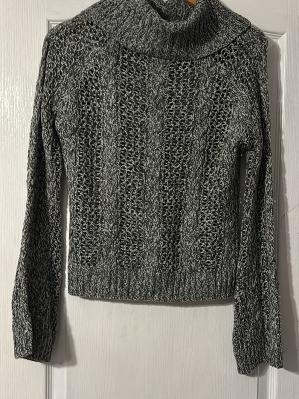 Green Cable Knit Turtleneck Sweater